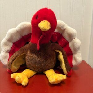 TY Gobbles, Beanie Buddies Collection 1999, Thanksgiving turkey measures 8"x12"